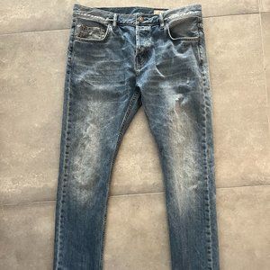 AllSaints Mens Blue Cigarette Jeans W34